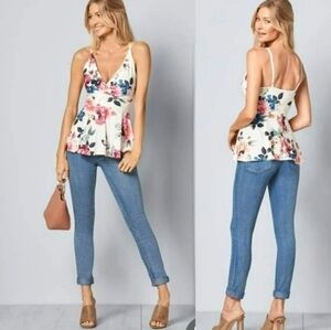 Venus Floral Peplum Sleevless Top